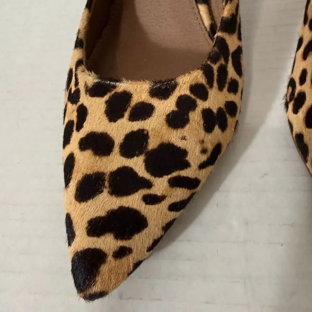 Steve Madden Arya Women’s Leopard Print Cow Hair Mob Wife Block Heel Pump Size 7